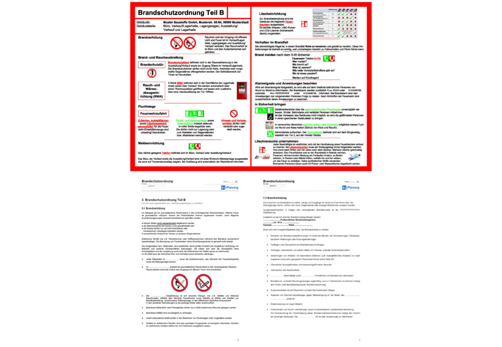 Brandschutzordnungen – B-Planung